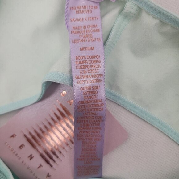 SAVAGE X FENTY Womens MEDIUM Queen of the Galaxy Corset Panty Light Blue Set NWT - Picture 9 of 11